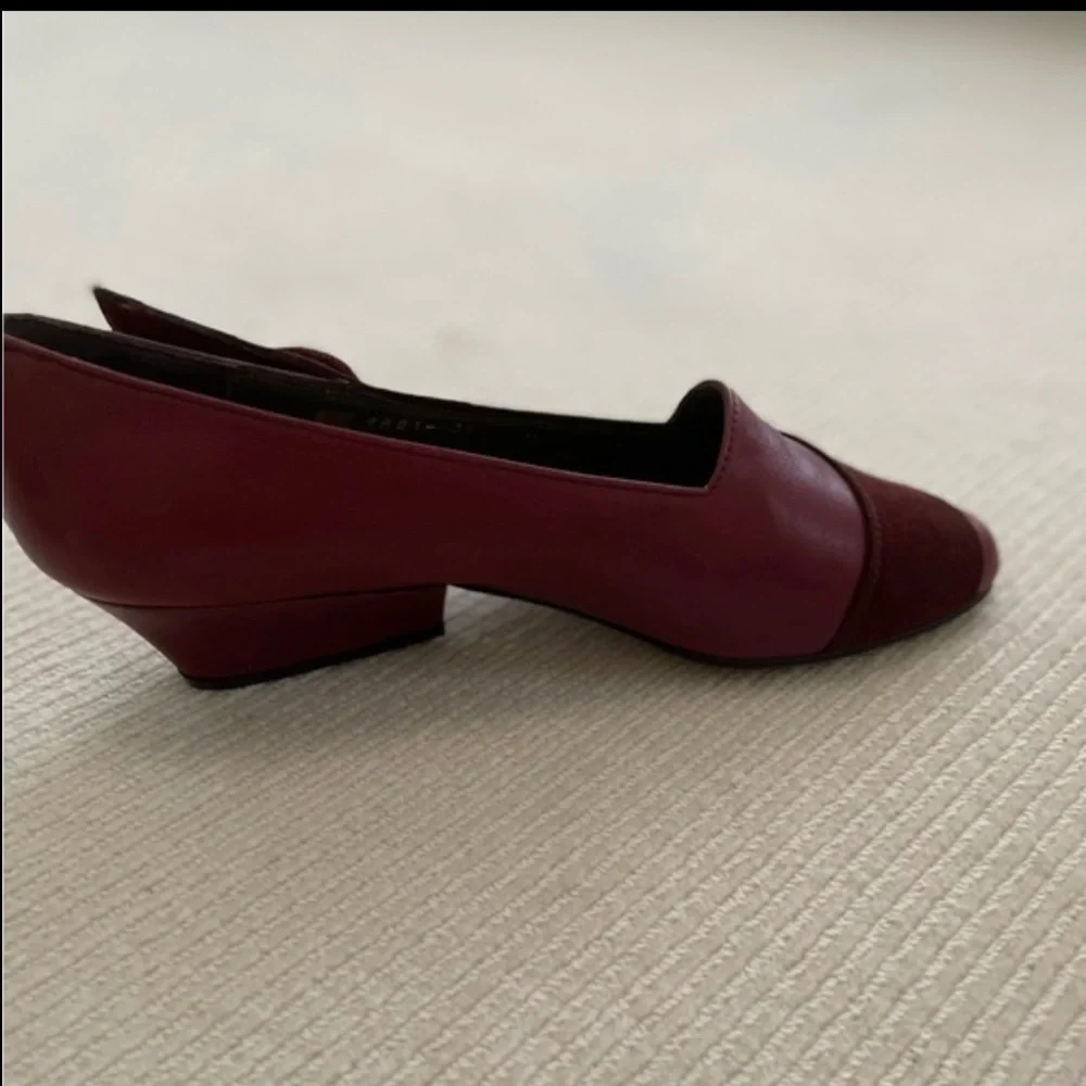 Sacco -Patricia Burgundy Red Leather And Suede Shoe